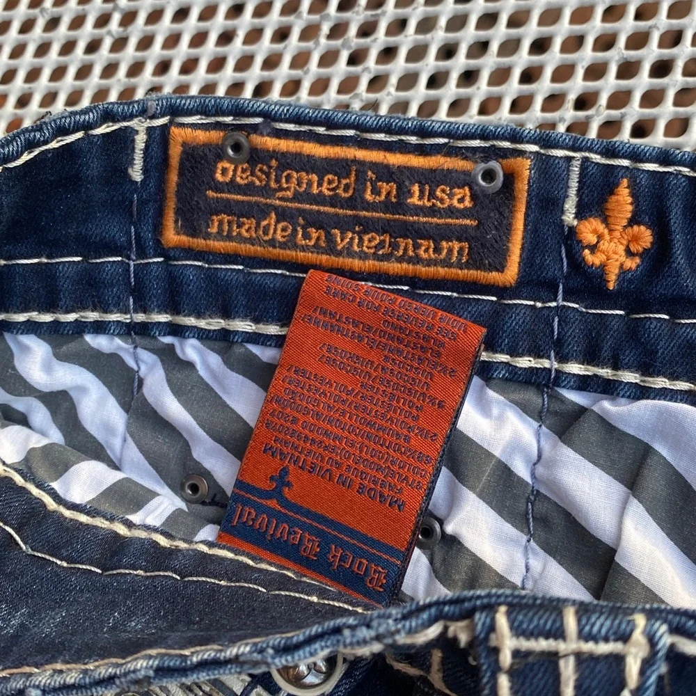 Rock Revival Blue Denim Jeans Elmwood boot size 34 - Picture 9 of 14